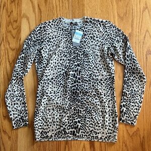 J.McLaughlin Cheetah Animal Print Cashmere Sweater XS NWT